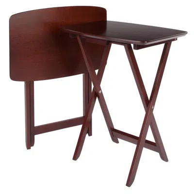 Winsome Wood Darlene 2-pc Snack Table Set, Walnut