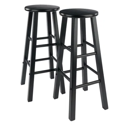 Winsome Wood Element Bar Stools, 2-pc Set, Black