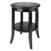 Winsome Wood Genoa End Table, Glass Inset, One Shelf