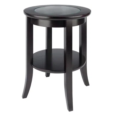 Winsome Wood Genoa End Table, Glass Inset, One Shelf
