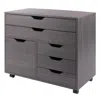 Winsome Wood Halifax 3-section Multi-storage Mobile Cabinet, Charcoal