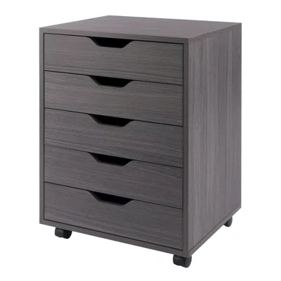 Winsome Wood Halifax 5-drawer Mobile Cabinet, Charcoal