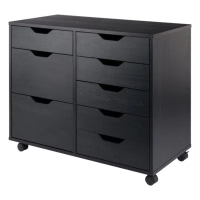 Winsome Wood Halifax 6-drawer Multi-storage Mobile Cabinet, Black