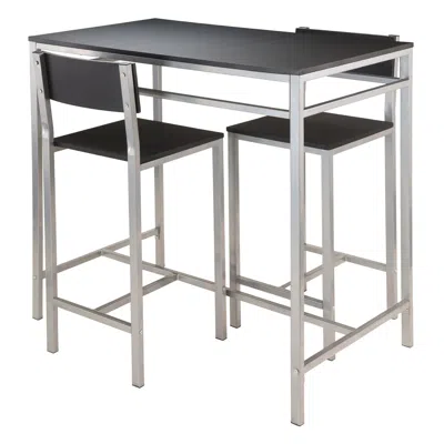 Winsome Wood Hanley 3-pc High Table With 2 High Back Stools