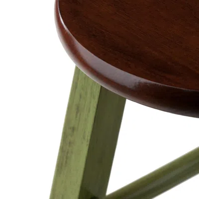 Winsome Wood Ivy 24" Counter Stool Rustic Green W/ Walnut Seat