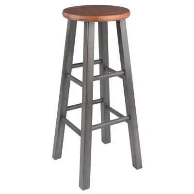 Winsome Wood Ivy Bar Stool 29", Rustic Teak / Gray Finish
