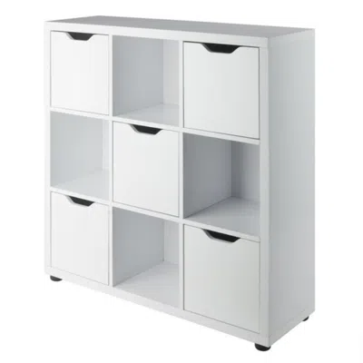 Winsome Wood Julian 3x3 Storage Cabinet, White