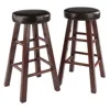 Winsome Wood Maria Cushioned Counter Stool, 2-pc Set, Espresso & Walnut