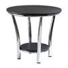 Winsome Wood Maya Round End Table, Black Top, Metal Legs