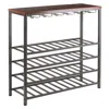 Winsome Wood Michelle Wine Rack With Glass Hanger In Brown