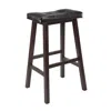 Winsome Wood Mona 29" Cushion Saddle Seat Stool, Black, Faux Leather, Rta