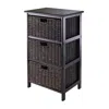 Winsome Wood Omaha Storage Rack With 3 Foldable Baskets