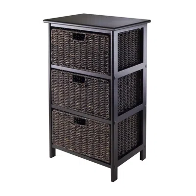 Winsome Wood Omaha Storage Rack With 3 Foldable Baskets