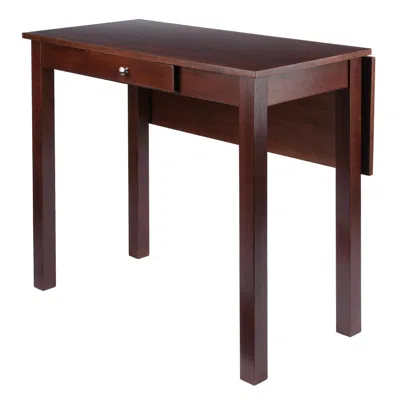 Winsome Wood Perrone High Table With Drop Leaf, Walnut Finish