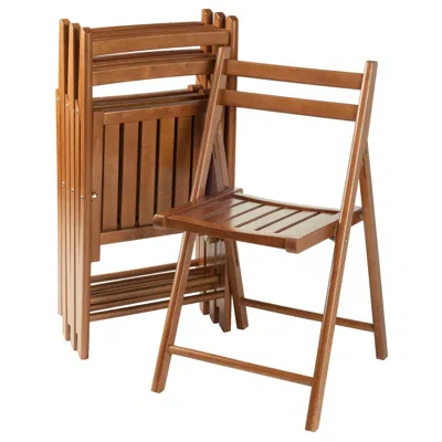 Winsome Wood Robin 4-pc Folding Chair Set, Teak In Brown