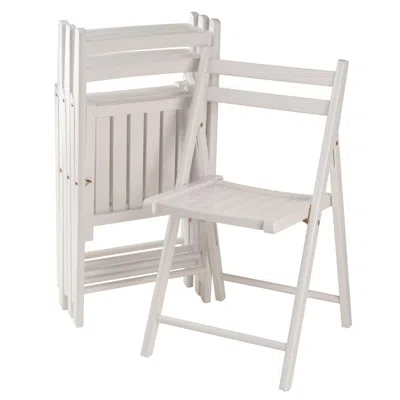 Winsome Wood Robin 4-pc Folding Chair Set, White In Gray