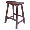 Winsome Wood Satori 24" Saddle Seat Bar Stool Antique Walnut