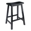 Winsome Wood Satori 24" Saddle Seat Bar Stool Black
