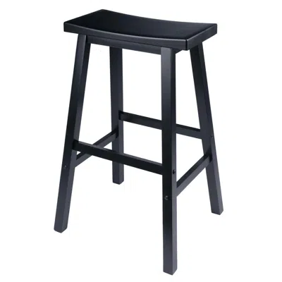 Winsome Wood Satori 29" Saddle Seat Bar Stool Black