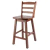 Winsome Wood Scalera Ladder Back Swivel Seat Counter Stool, Walnut