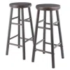 Winsome Wood Shelby 2-pc Swivel Seat Bar Stool Set, Oyster Gray In Gray