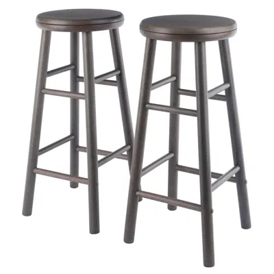 Winsome Wood Shelby 2-pc Swivel Seat Bar Stool Set, Oyster Gray