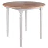 Winsome Wood Sorella Round Drop Leaf Table Natural/white Finish