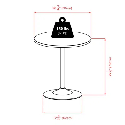 Winsome Wood Spectrum 29" Round Dinning Table With Metal Leg