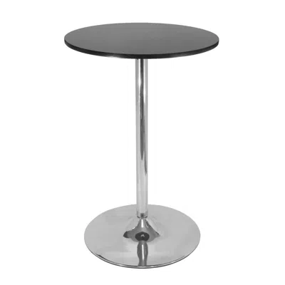 Winsome Wood Spectrum Pub Table, 28" Round Black With Chrome Leg