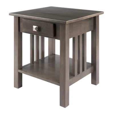 Winsome Wood Stafford End Table, Oyster Gray