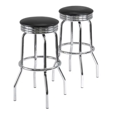 Winsome Wood Summit 2-pc Swivel Stools With Faux Leather