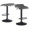 Winsome Wood Tarah Adjustable Swivel Stools, 2-pc Set, Black & Slate Gray