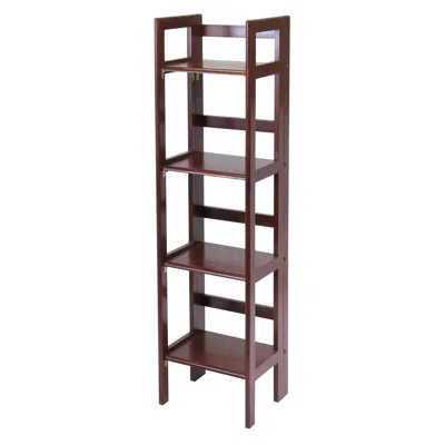 Winsome Wood Terry Folding Bookcase Antique Walnut