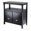 Winsome Wood Timber Buffet Table With Two Doors In Black