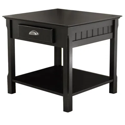 Winsome Wood Timber End Table With One Drawer And Shelf