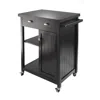 Winsome Wood Timber Kitchen Cart With Wainscot Panel