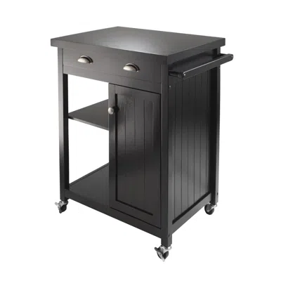 Winsome Wood Timber Kitchen Cart With Wainscot Panel