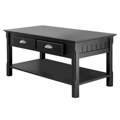 Winsome Wood Timer Coffee Table, Drawers And Shelf