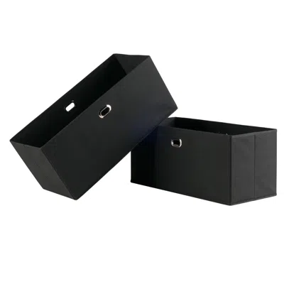 Winsome Wood Torino 2-pc Set Folding Fabric Baskets Black