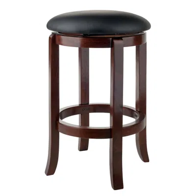 Winsome Wood Walcott Swivel Seat Counter Stool, Black & Walnut
