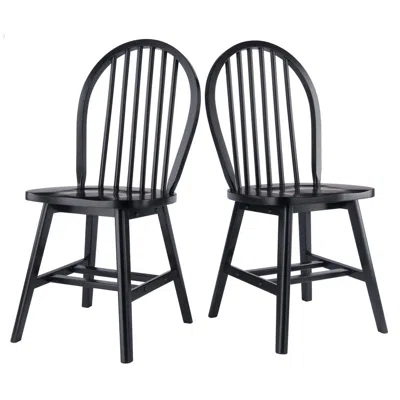 Winsome Wood Windsor 2-pc Chair Set, Black