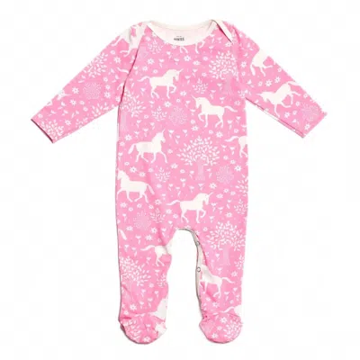 Winter Water Factory Kids' Girls Footed Romper In Pink In Blue