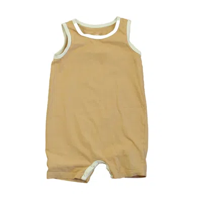 Winter Water Factory Kids' Unisex Peach White Romper In Brown