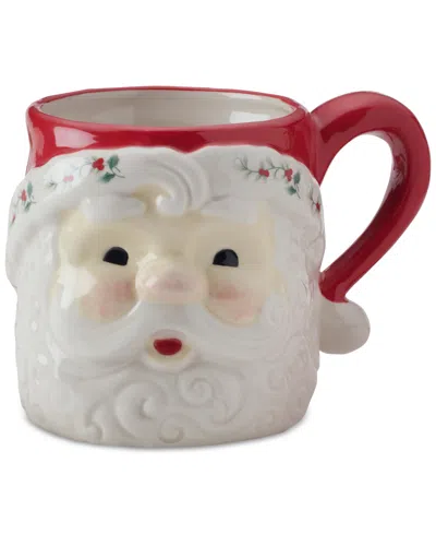 Winterberry Figural Santa Mug In Multi