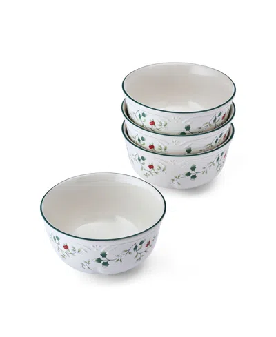 Winterberry Holiday Cereal Bowls, Set Of 4 In Transparent