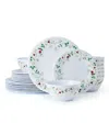 Winterberry Melamine 24 Pc. Dinnerware Set, Service For 8 In Assorted