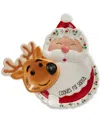 Winterberry Santa & Reindeer Cookie Plate In Multi