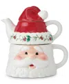 Winterberry Santa Teapot & Tea Mug For One In Assorted