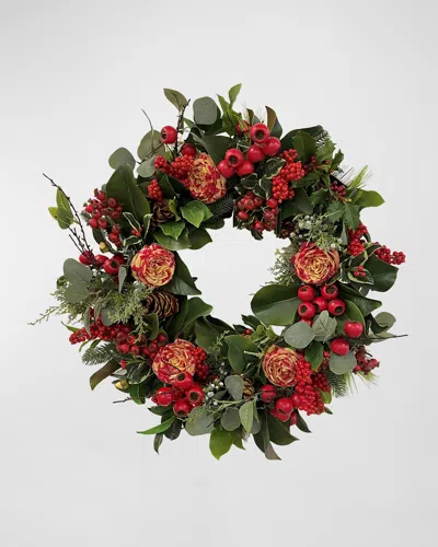 Winward Home 24" Holiday Deluxe Wreath In Red/green