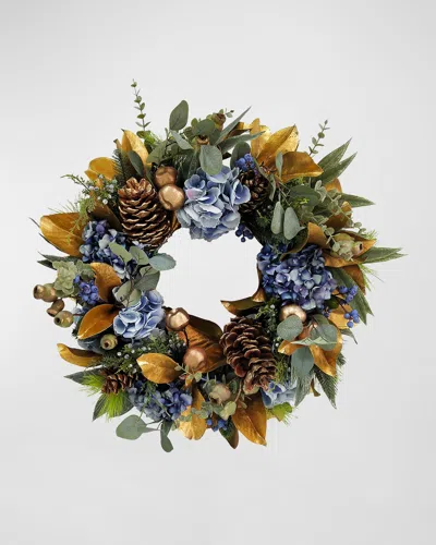 Winward Home 25" Holiday Hydrangea Wreath In Multi